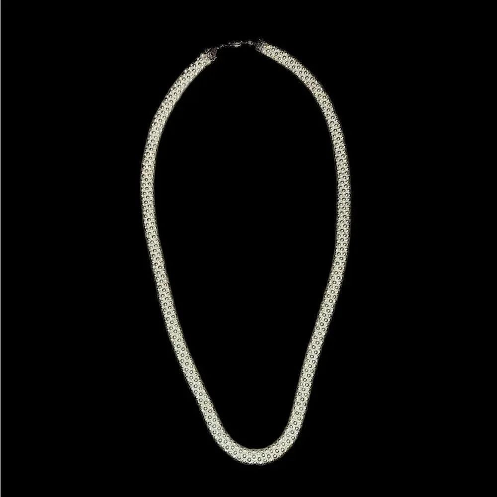 Braidedโpearlโnecklaceย withโsterlingโclasp.โ-โvintage